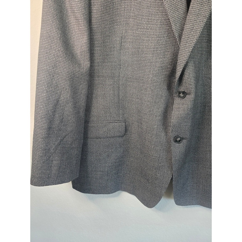 Calvin Klein Mens Grey Houndstooth Two Button Blazer Sport Coat Jacket Size 52R - Picture 4 of 11